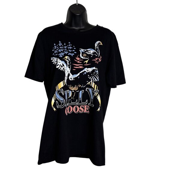 Silly Goose Graphic T-Shirt Black Unisex Short Sleeve Crew Neck Size Large - Picture 1 of 7